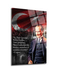 Atatürk 253 Cam Tablo; UV baskı ile tasarlanmış, yüksek kaliteli temperli cam tablo.