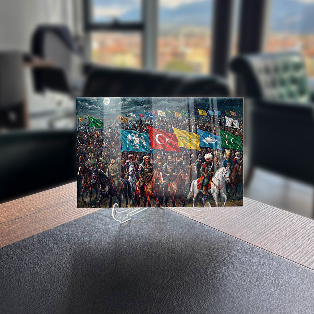 Tarihte Türk Liderleri Cam Tablo