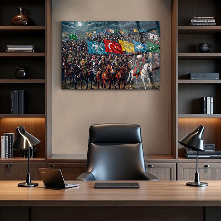 Tarihte Türk Liderleri Cam Tablo