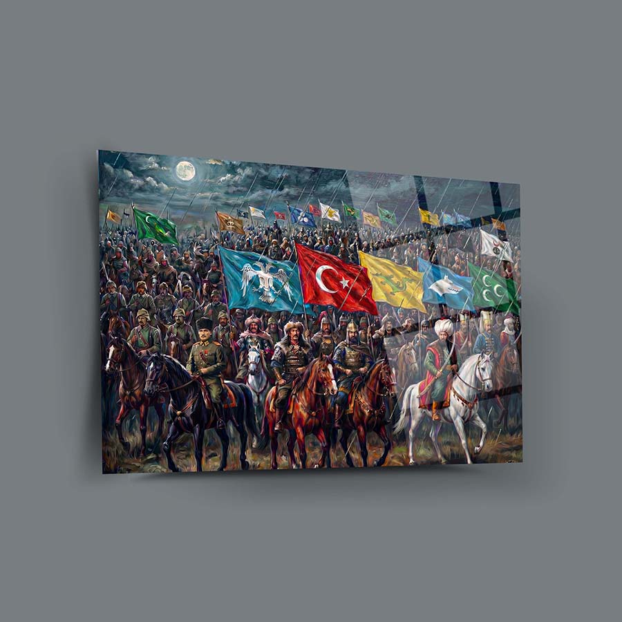 Tarihte Türk Liderleri Cam Tablo