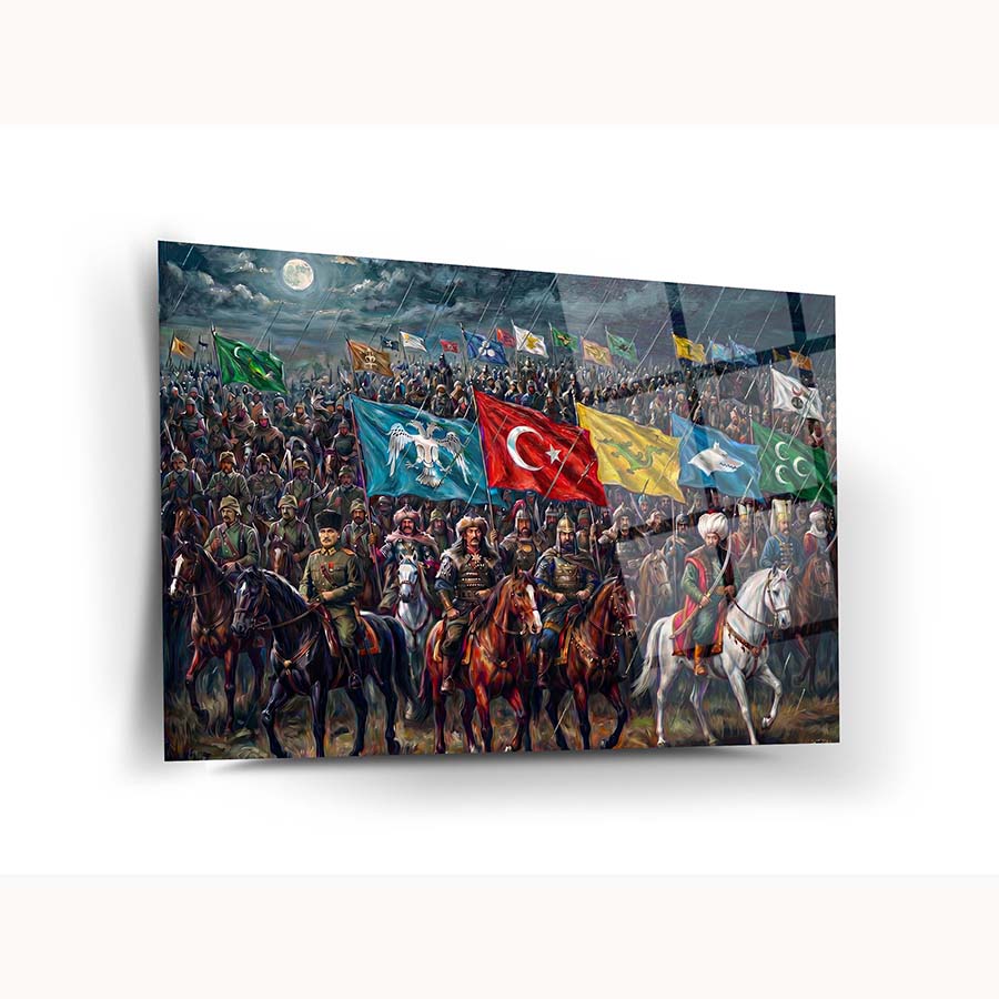 Tarihte Türk Liderleri Cam Tablo