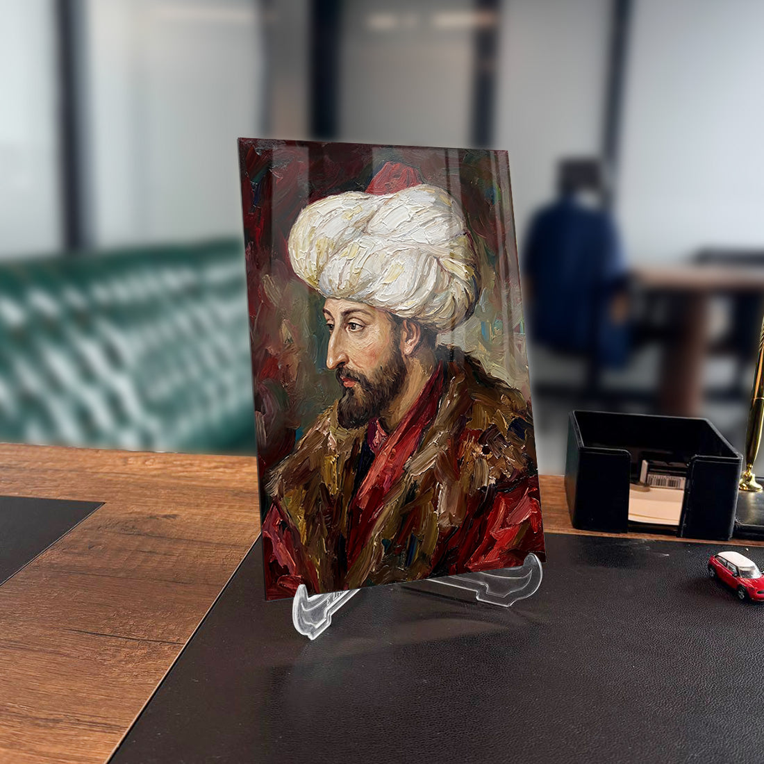 Fatih Sultan Mehmet Yağlıboya Cam Tablo