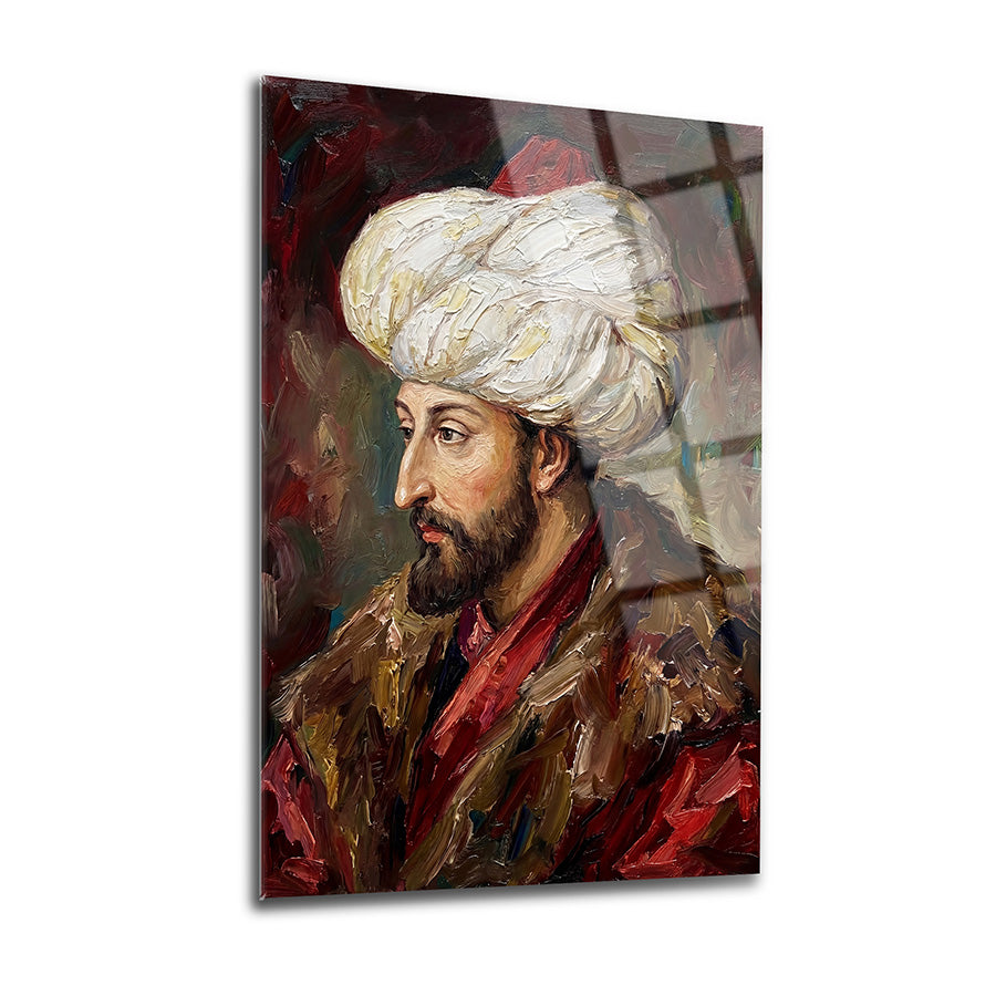 Fatih Sultan Mehmet Yağlıboya Cam Tablo