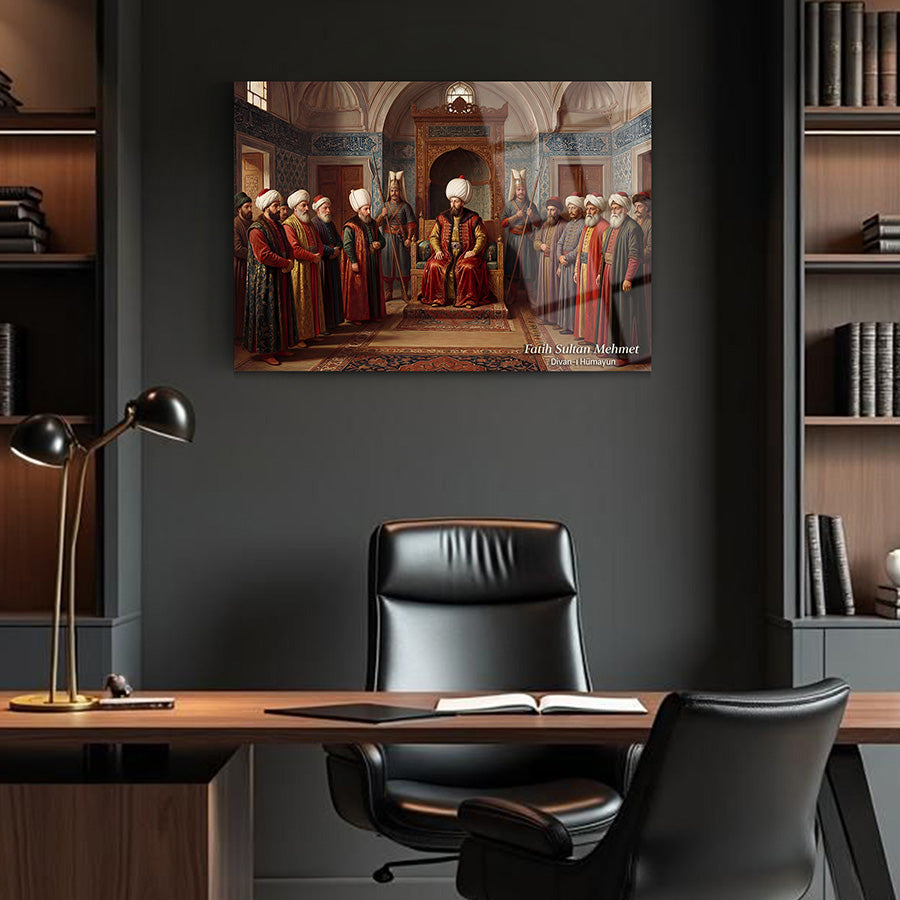 Fatih Sultan Mehmet Divan-ı Hümayun Cam Tablo