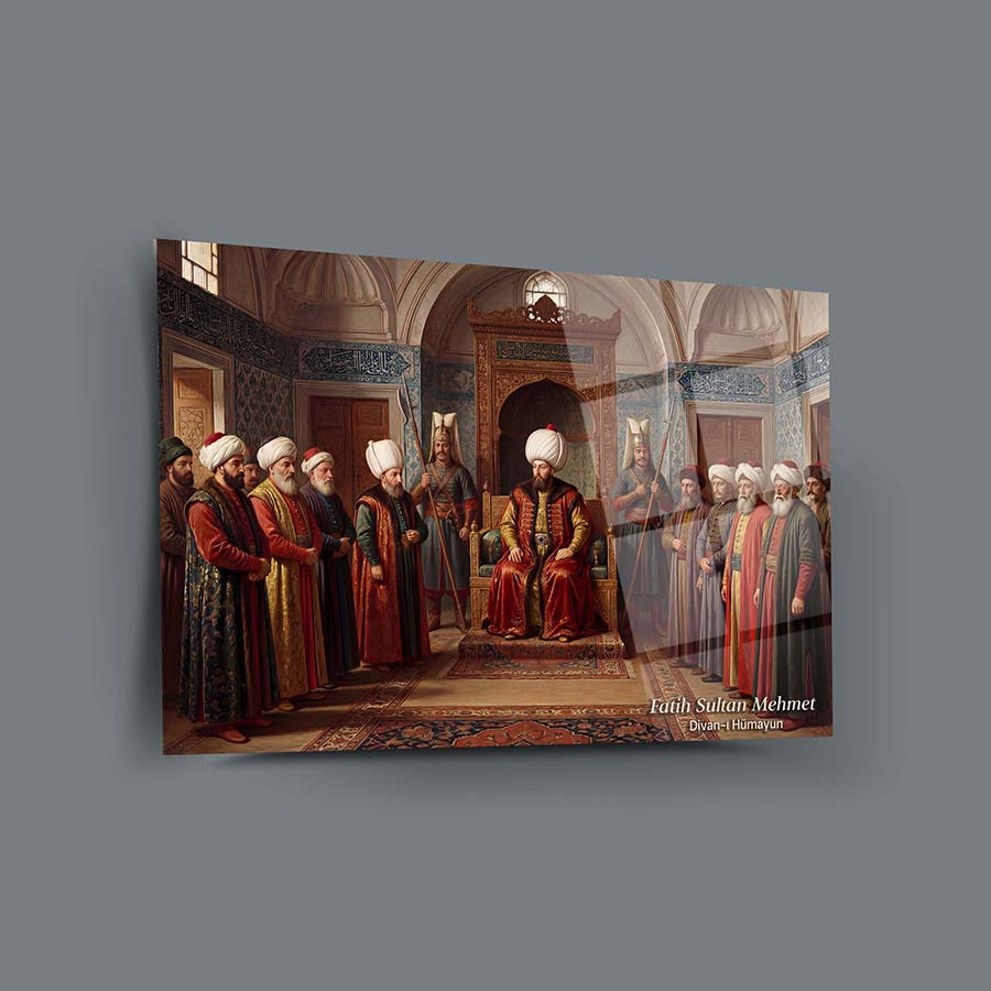 Fatih Sultan Mehmet Divan-ı Hümayun Cam Tablo