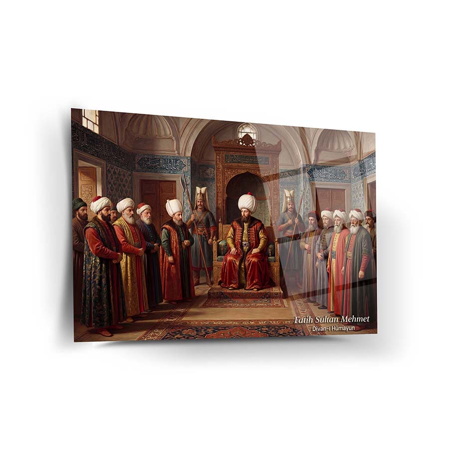 Fatih Sultan Mehmet Divan-ı Hümayun Cam Tablo