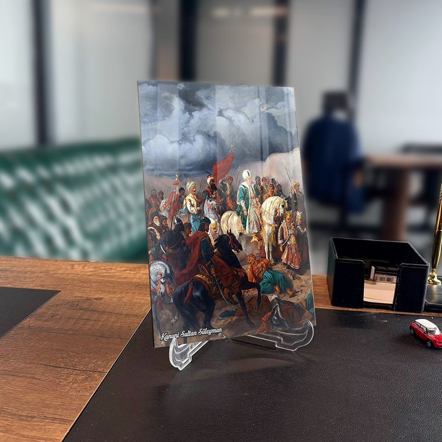 Kanuni Sultan Süleyman Savaş Meydanı Cam Tablo