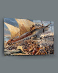 Fatih Sultan Mehmet Karadan Denize 2 Cam Tablo