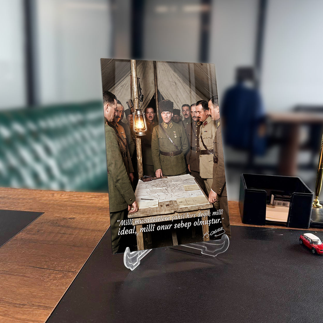 Atatürk Karargah Milli Mücadele Sözlü Strateji Cam Tablo | SRD Concept