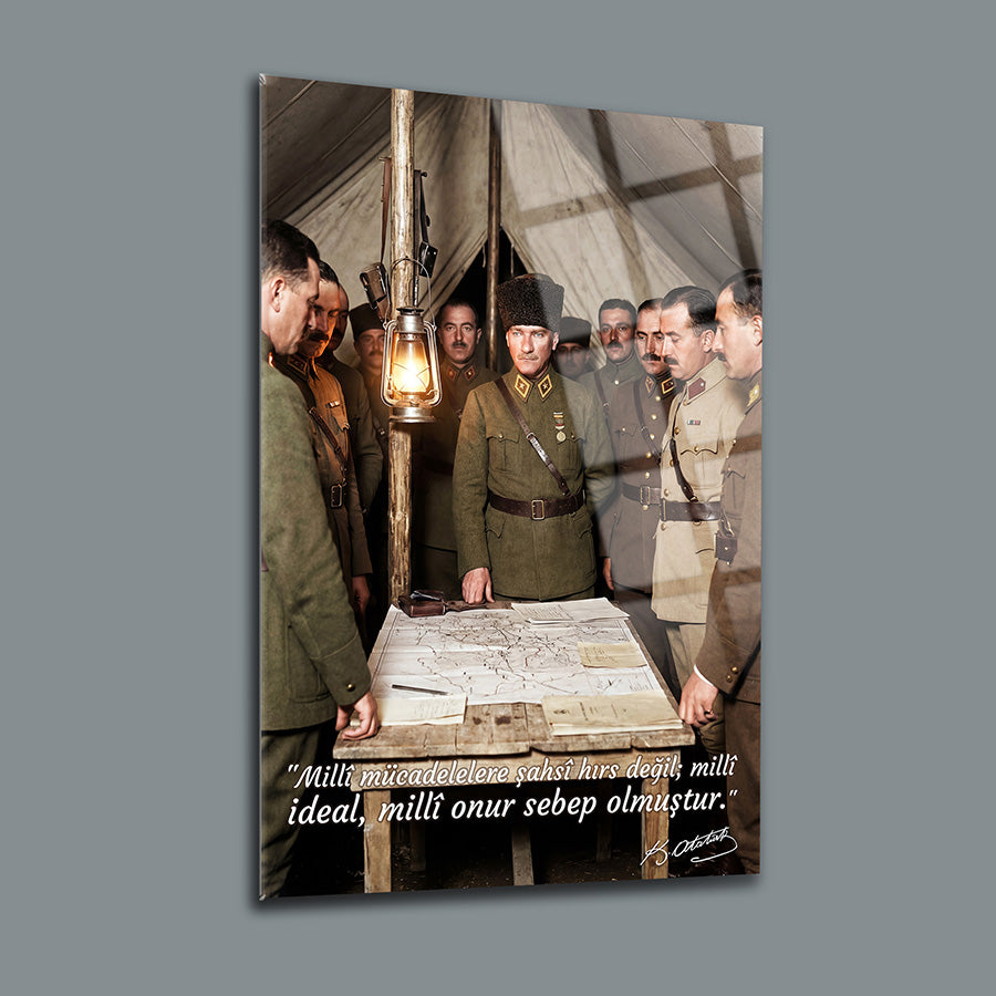 Atatürk Karargah Milli Mücadele Sözlü Strateji Cam Tablo | SRD Concept