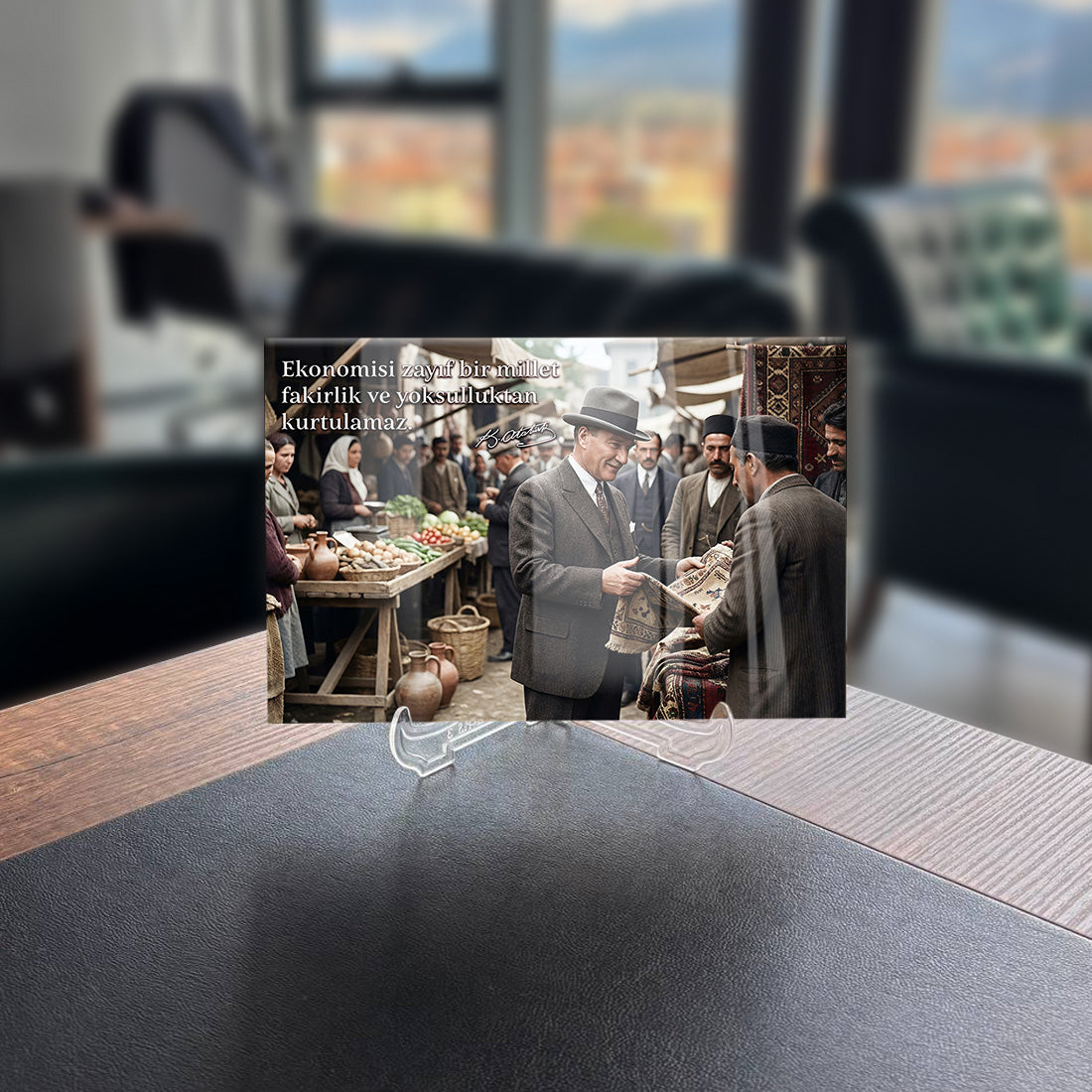 Atatürk Pazar Yeri Ekonomi Sözlü Halk Cam Tablo | SRD Concept