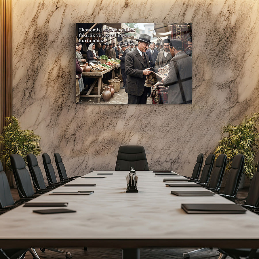 Atatürk Pazar Yeri Ekonomi Sözlü Halk Cam Tablo | SRD Concept
