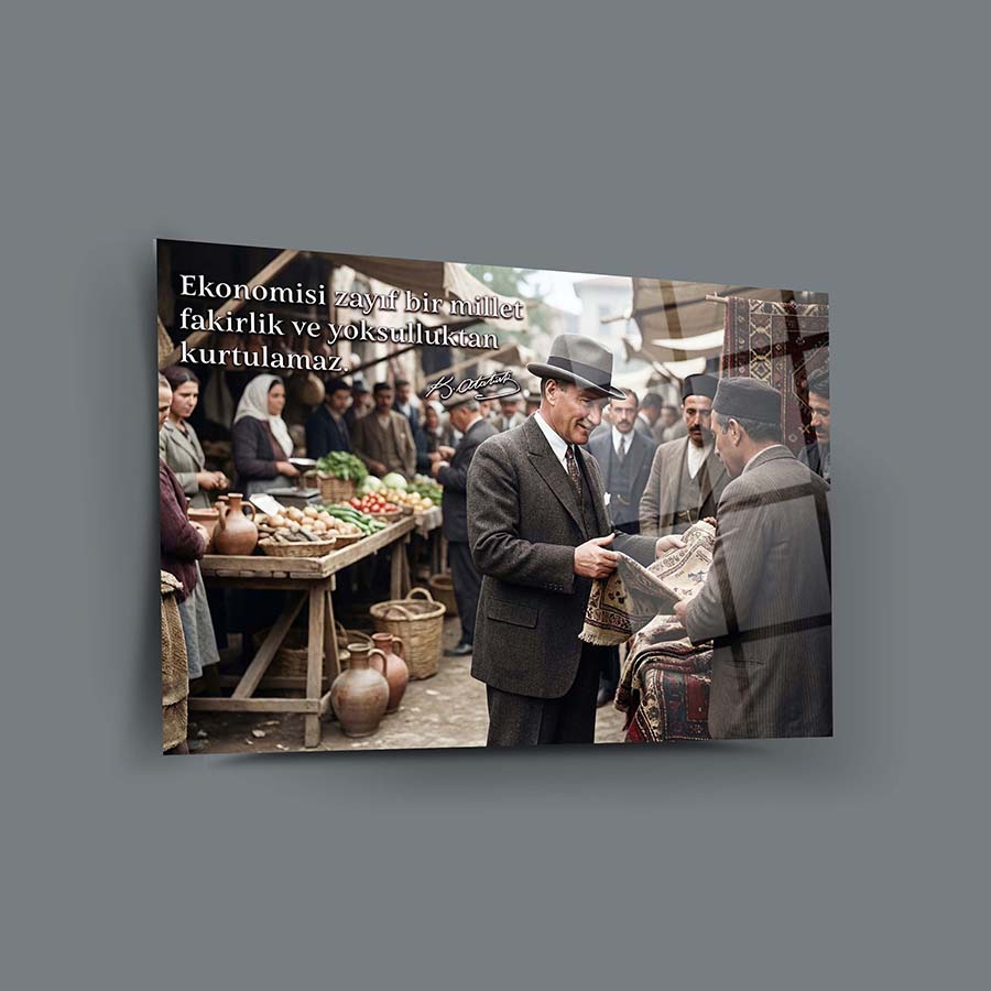 Atatürk Pazar Yeri Ekonomi Sözlü Halk Cam Tablo | SRD Concept