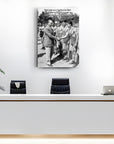 Atatürk Güreşçilerle Spor Sözlü Siyah Beyaz Cam Tablo | SRD Concept