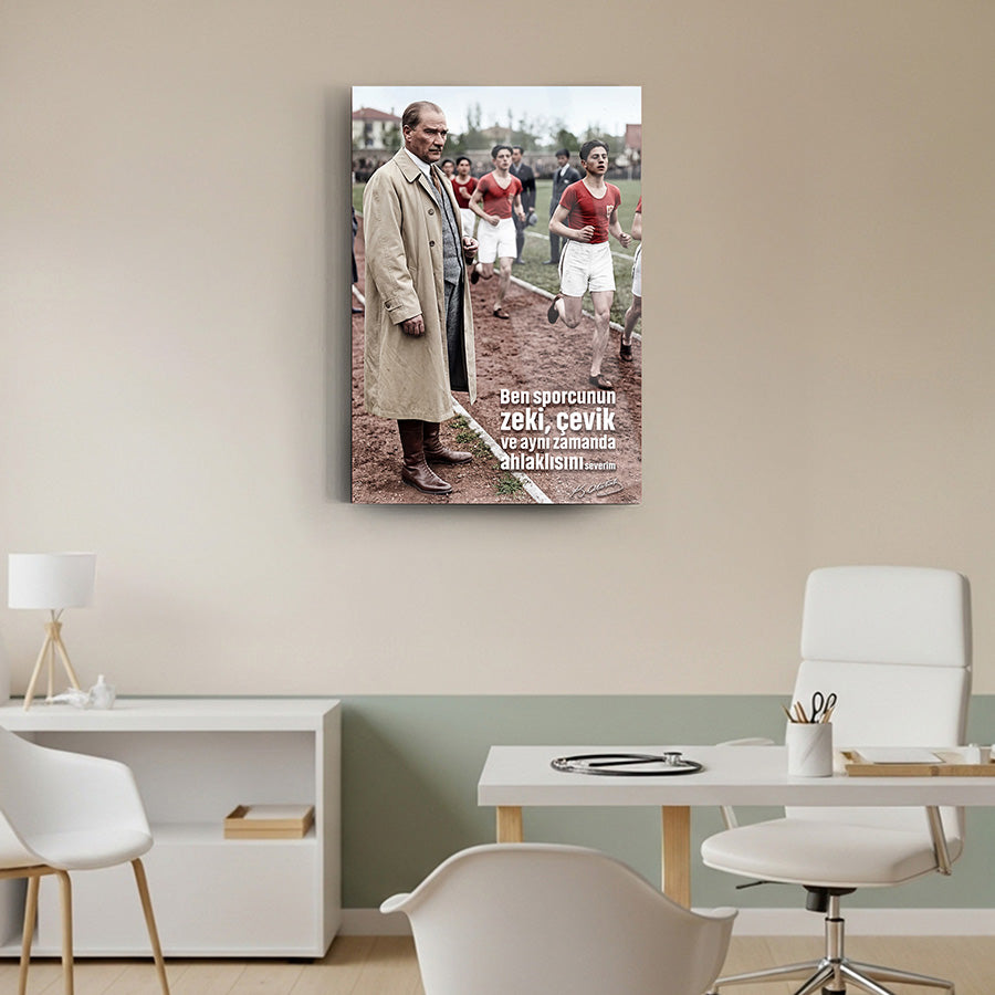 Atatürk Atletizm Spor Sözlü Gençlerle Cam Tablo | SRD Concept