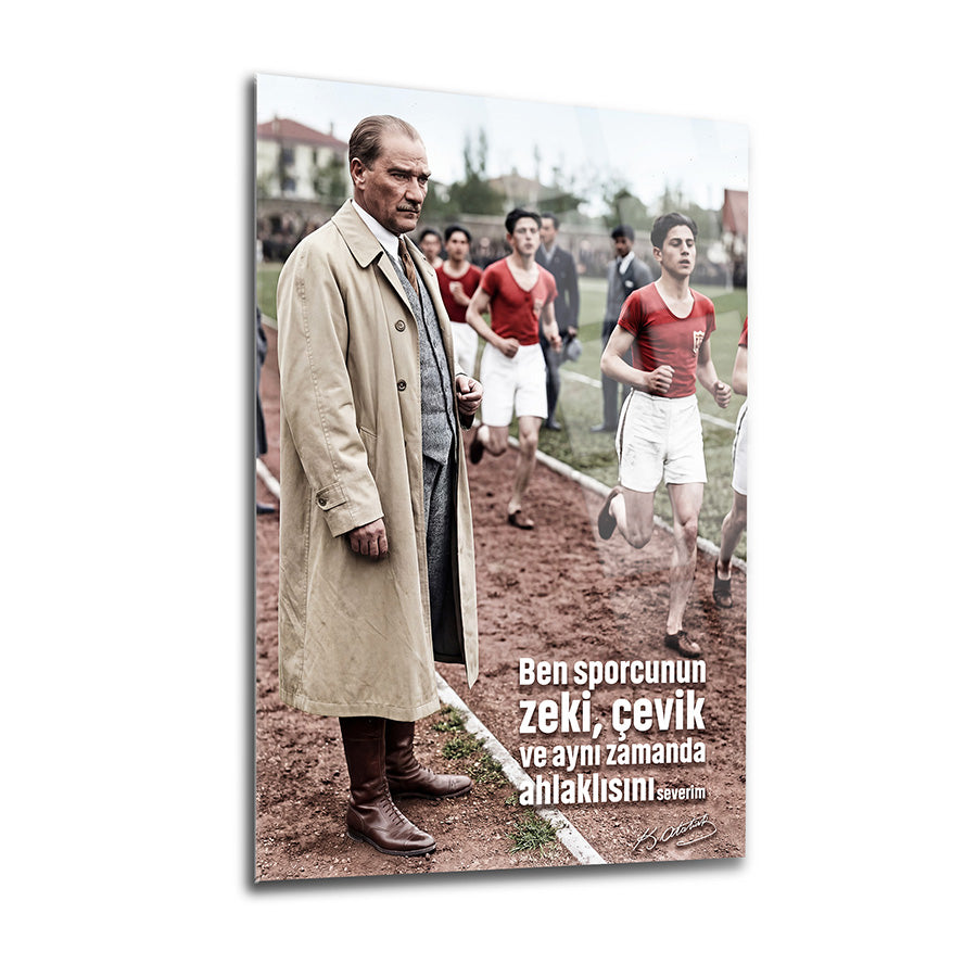 Atatürk Atletizm Spor Sözlü Gençlerle Cam Tablo | SRD Concept