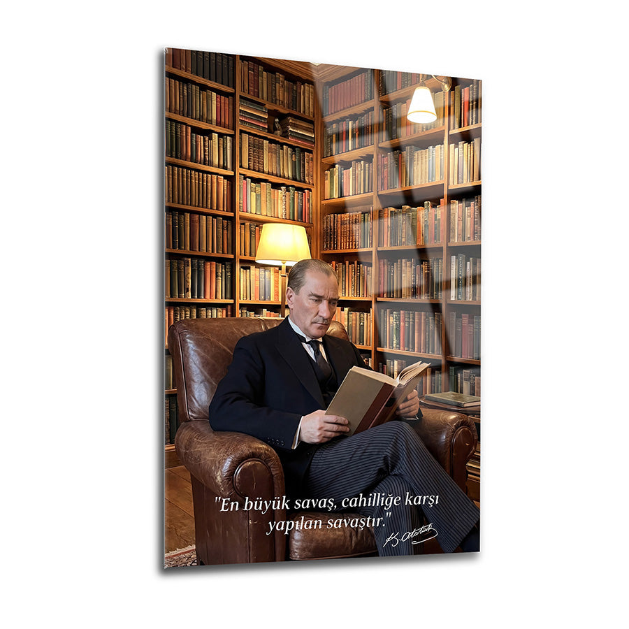 Atatürk Kütüphane Cahillik Sözlü Kitap Okuma Cam Tablo | SRD Concept