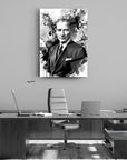 Atatürk Ebru Sanatı Mürekkep Efektli Portre Cam Tablo | SRD Concept