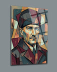 Atatürk Kübizm Modern Sanat Geometrik Cam Tablo | SRD Concept
