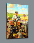 Atatürk Traktörde Tarla Hasat Yağlı Boya Cam Tablo | SRD Concept