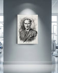 Atatürk Karakalem Portre Cam Tablo | SRD Concept