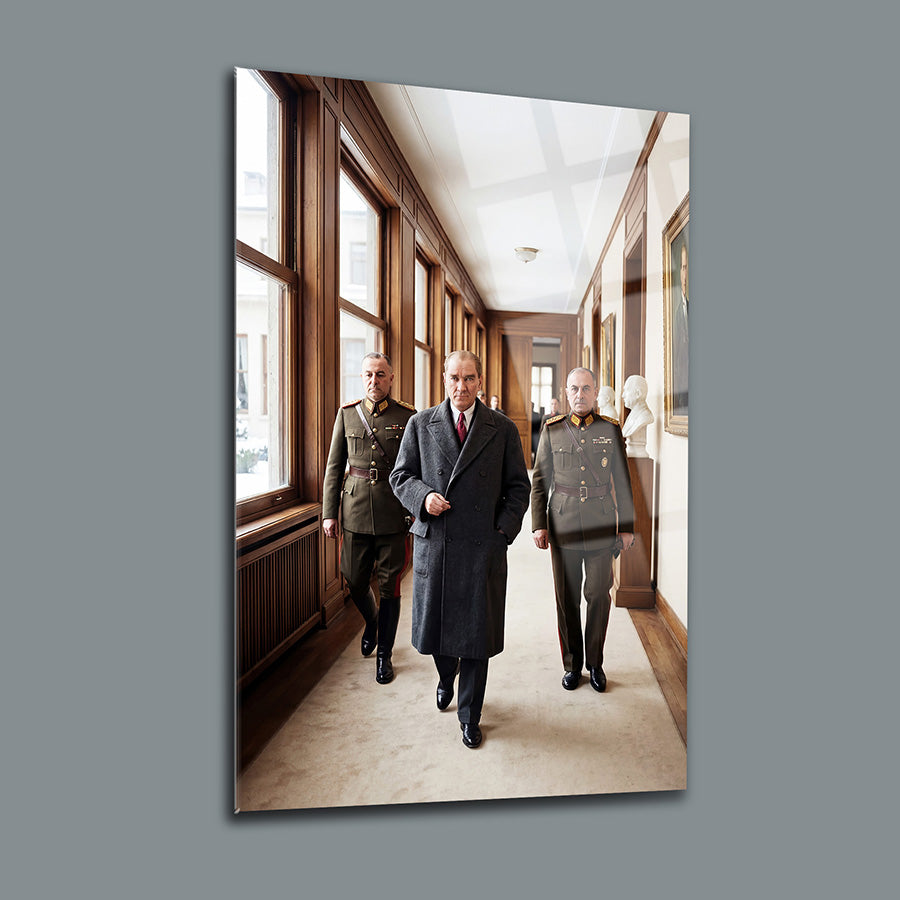 Atatürk Cumhuriyet Değerleri Kolajı Cam Tablo | SRD Concept