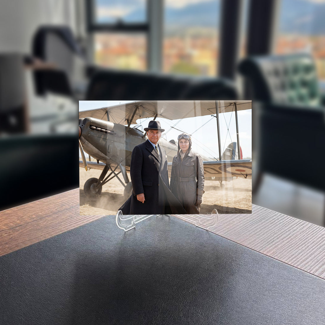 Atatürk ve Sabiha Gökçen Havacılık Temalı Cam Tablo | SRD Concept