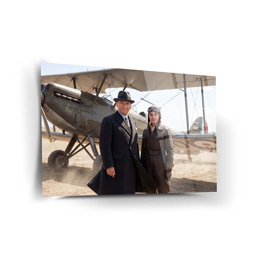 Atatürk ve Sabiha Gökçen Havacılık Temalı Cam Tablo | SRD Concept