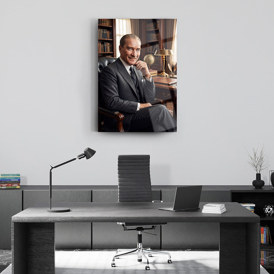 Atatürk Portresi Cam Tablo - Ofis Dekorasyonu | SRD Concept