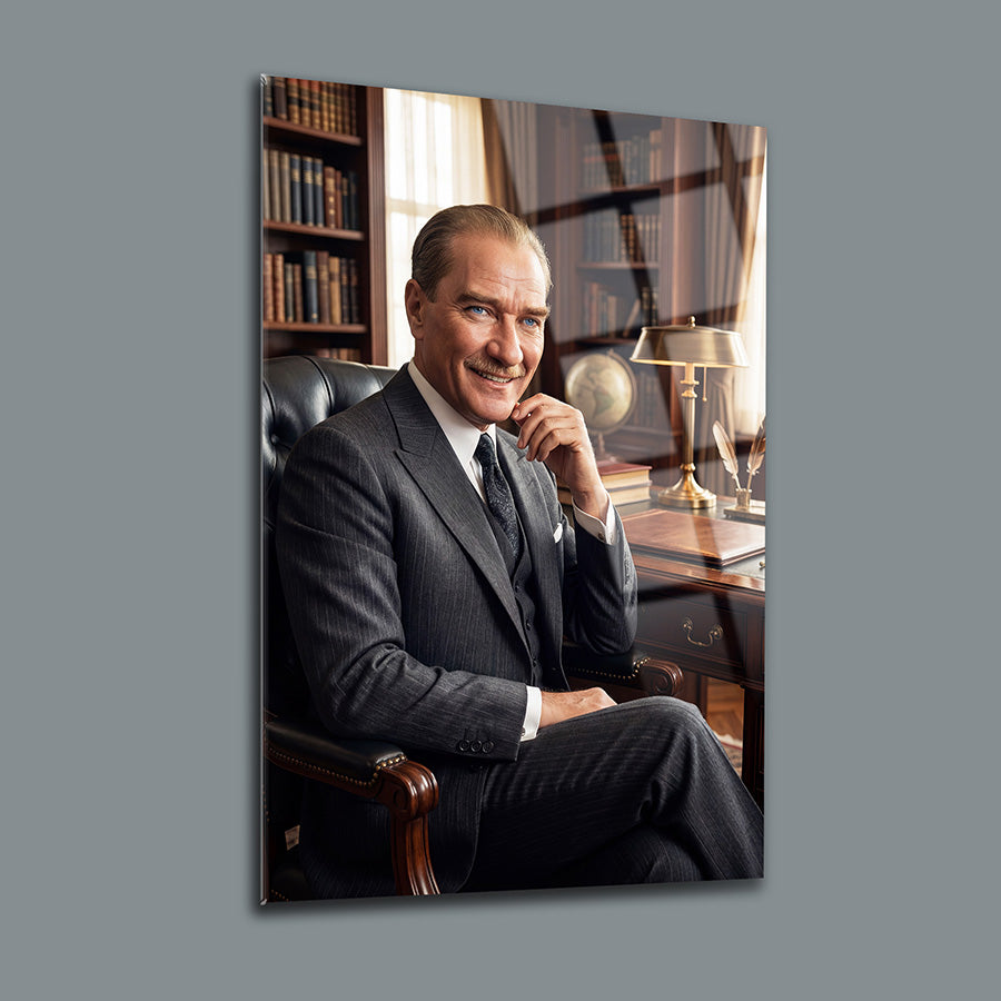 Atatürk Portresi Cam Tablo - Ofis Dekorasyonu | SRD Concept