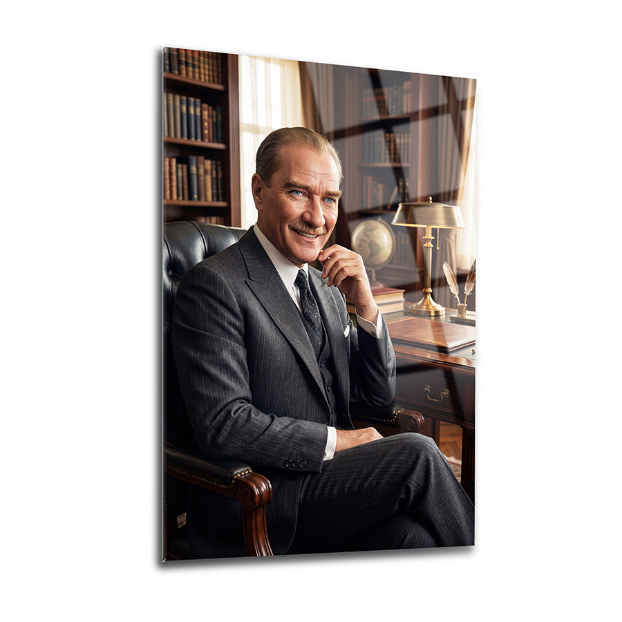 Atatürk Portresi Cam Tablo - Ofis Dekorasyonu | SRD Concept