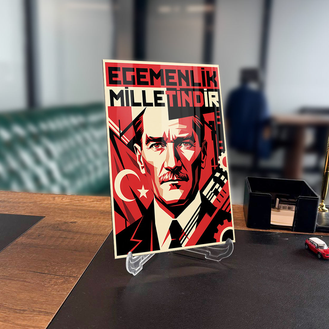 Atatürk Egemenlik Milletindir Pop Art Cam Tablo | SRD Concept