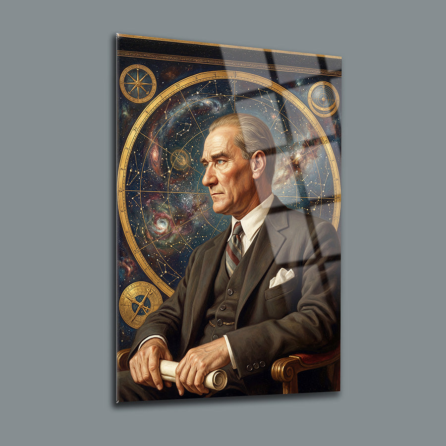 Atatürk Uzay ve Bilim Temalı Vizyoner Cam Tablo | SRD Concept