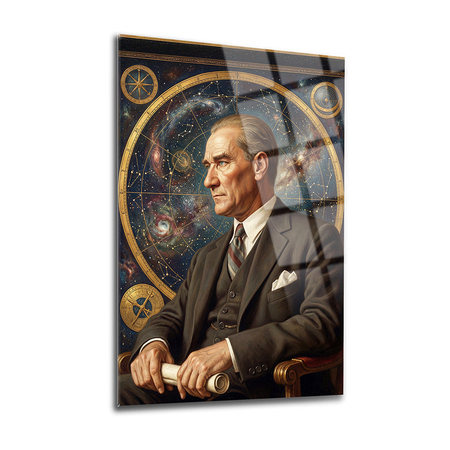 Atatürk Uzay ve Bilim Temalı Vizyoner Cam Tablo | SRD Concept