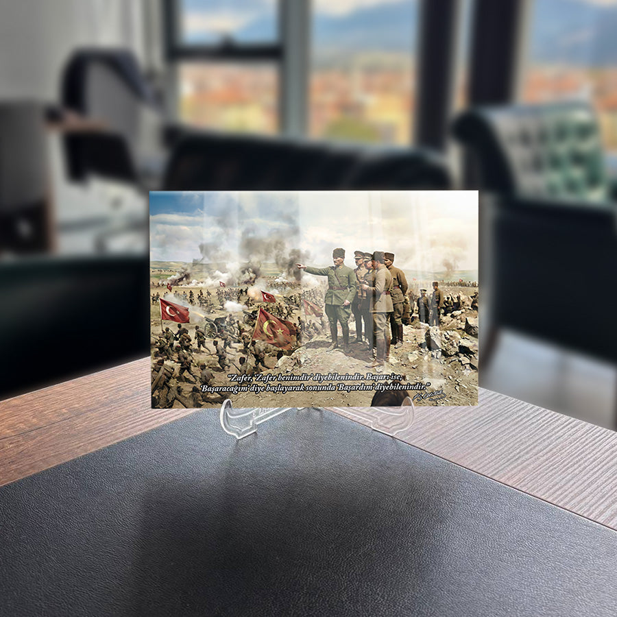 Atatürk Savaş Meydanı Zafer Sözlü Cam Tablo | SRD Concept