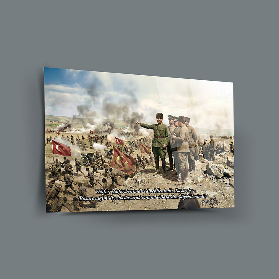 Atatürk Savaş Meydanı Zafer Sözlü Cam Tablo | SRD Concept
