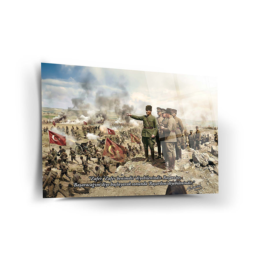 Atatürk Savaş Meydanı Zafer Sözlü Cam Tablo | SRD Concept