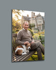 Atatürk Köpeğiyle Bahçede Huzurlu An Cam Tablo | SRD Concept