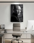 Atatürk Siyah Beyaz Klasik Portre Cam Tablo | SRD Concept