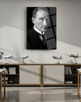 Atatürk Siyah Beyaz Resmi Portre Cam Tablo | SRD Concept