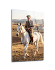 Atatürk Beyaz At Üstünde Anadolu Manzaralı Cam Tablo | SRD Concept