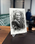 Atatürk Karakalem Eskiz Portre Cam Tablo | SRD Concept