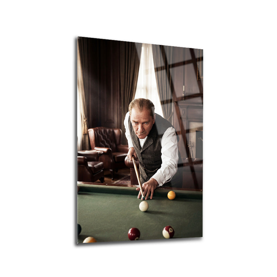 Atatürk Bilardo Oynarken Cam Tablo | SRD Concept