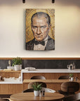 Atatürk Mozaik Sanatı Altın Portre Cam Tablo | SRD Concept