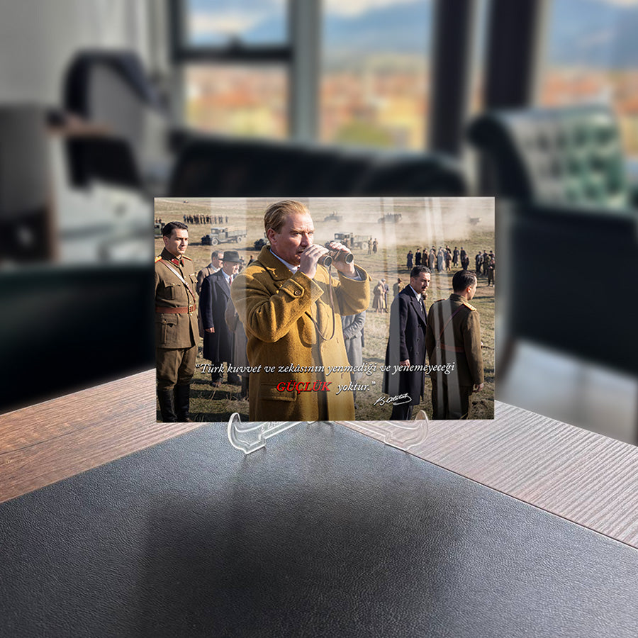 Atatürk Askeri Tatbikat Türk Kuvveti Sözlü Cam Tablo | SRD Concept