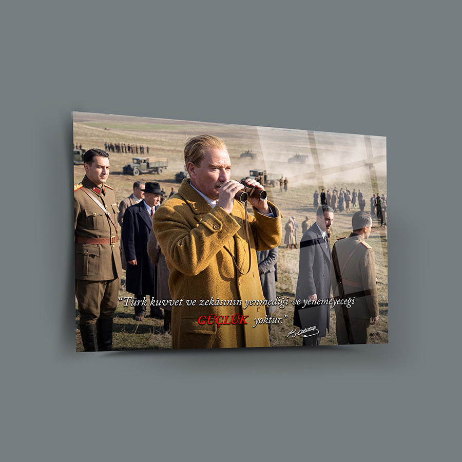 Atatürk Askeri Tatbikat Türk Kuvveti Sözlü Cam Tablo | SRD Concept