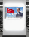 Atatürk Türk Bayrağı Cumhuriyet Sözlü Cam Tablo | SRD Concept