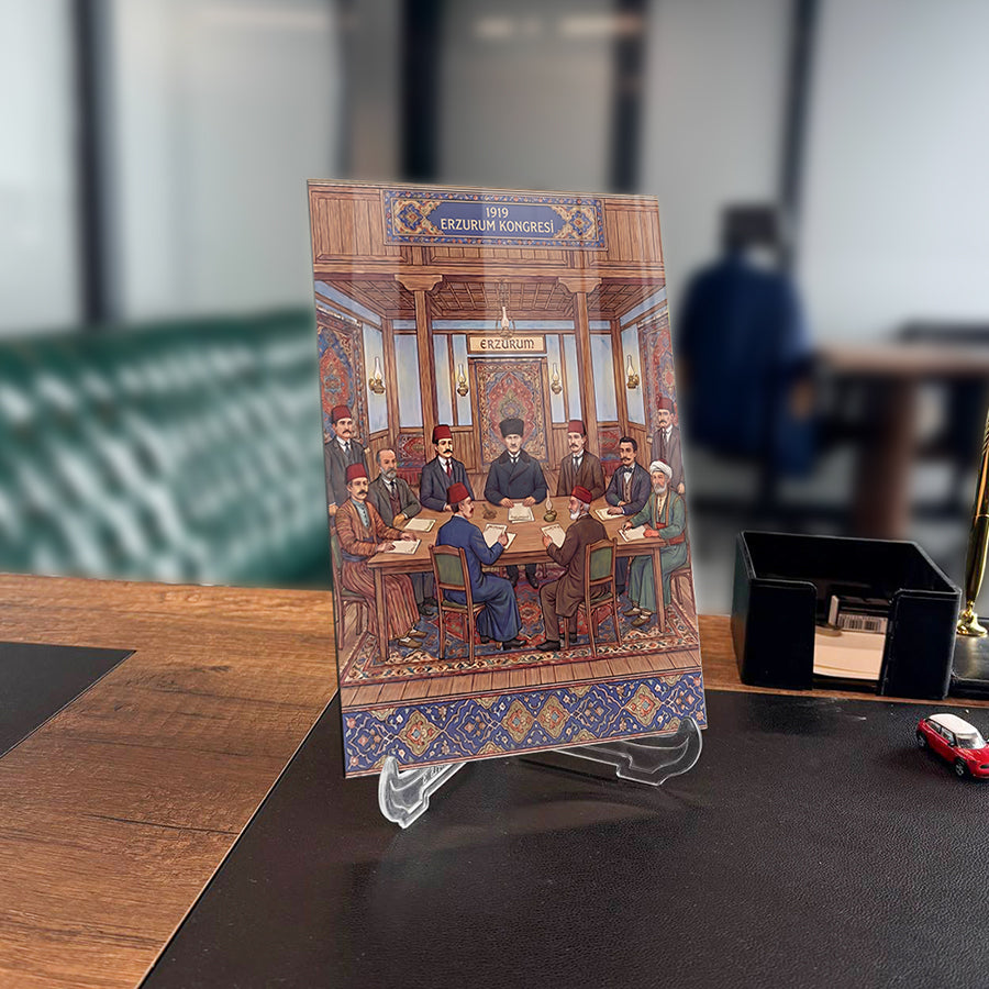 Atatürk 1919 Erzurum Kongresi Cam Tablo | SRD Concept