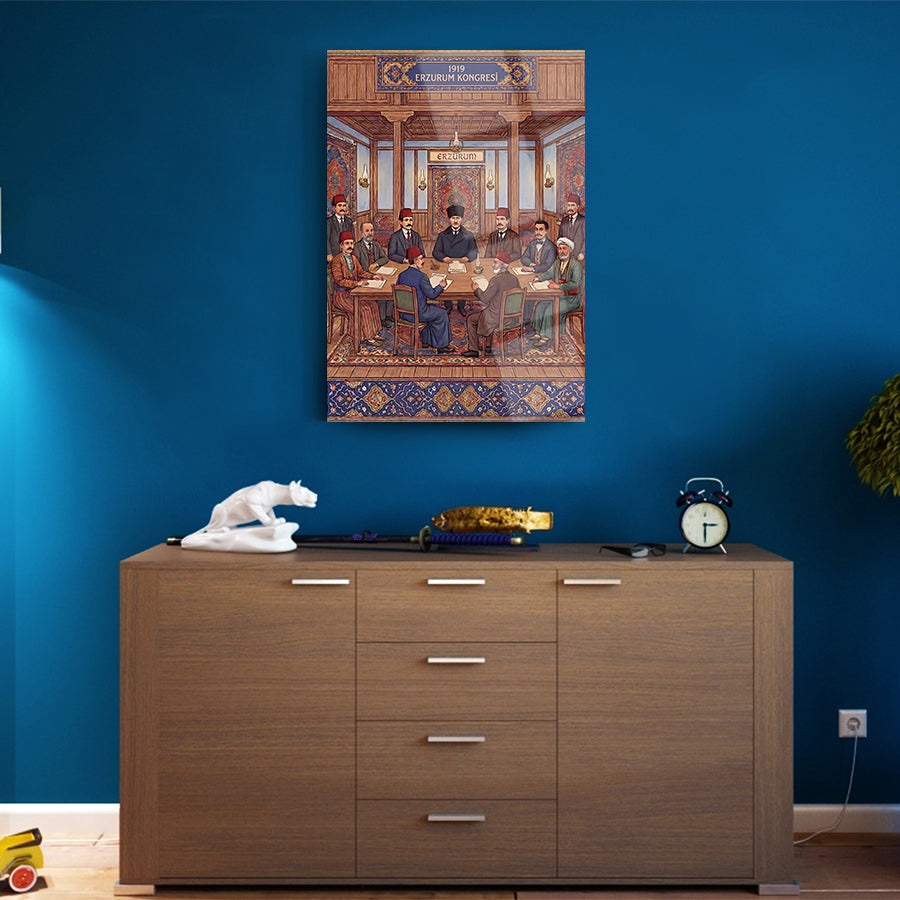 Atatürk 1919 Erzurum Kongresi Cam Tablo | SRD Concept
