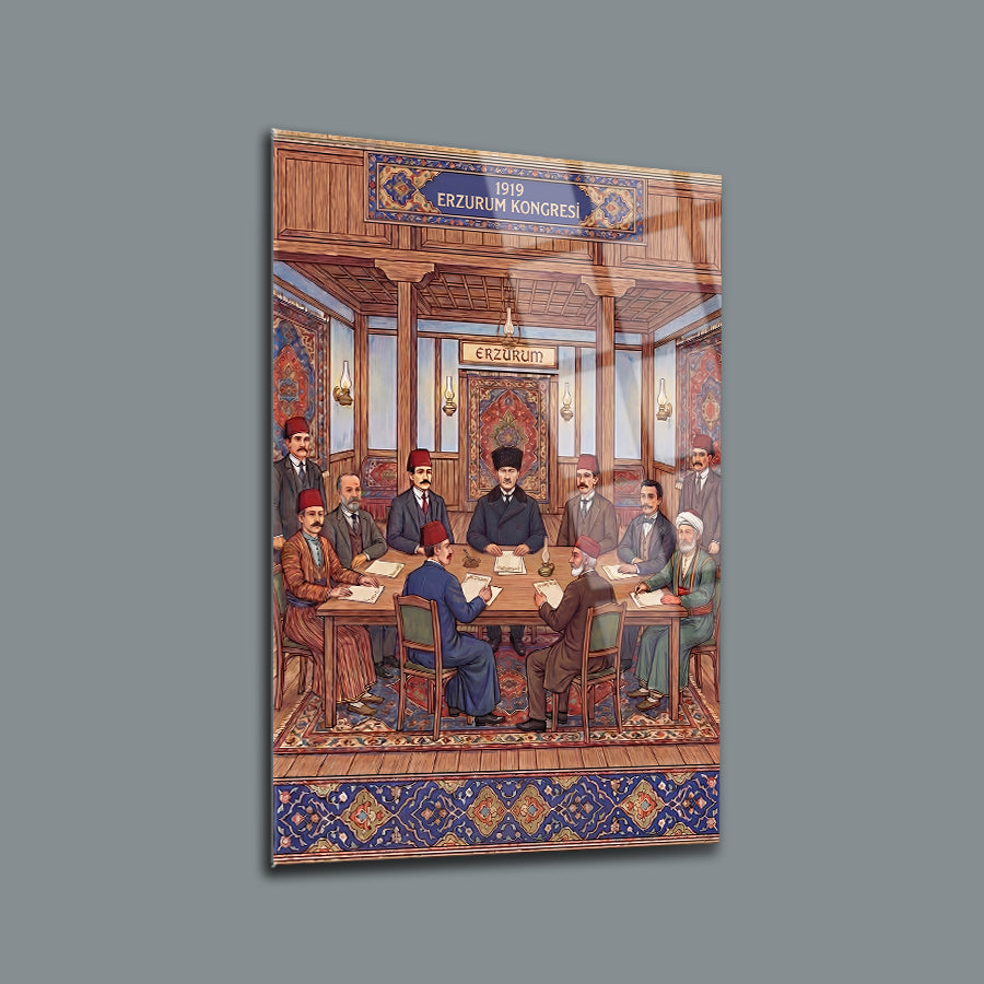 Atatürk 1919 Erzurum Kongresi Cam Tablo | SRD Concept